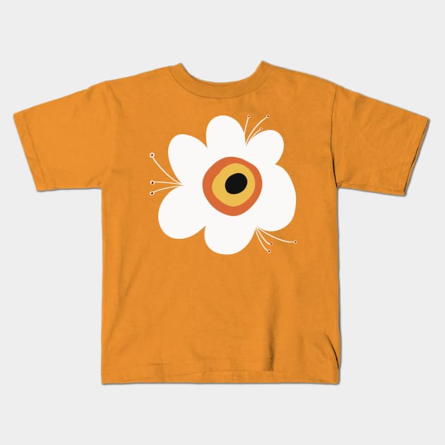 Simple white flower Kids T-Shirt by JakoRila